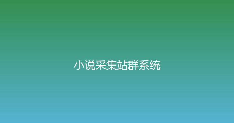 小说采集站群系统 封面图