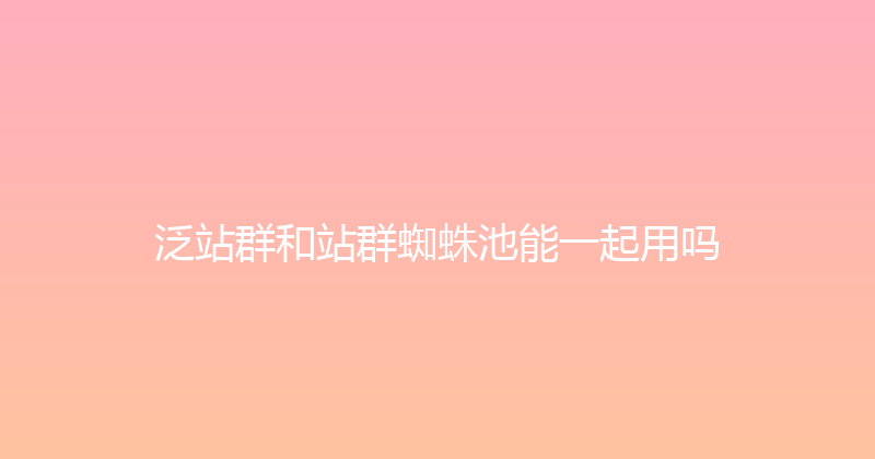 泛站群和站群蜘蛛池能一起用吗 封面图