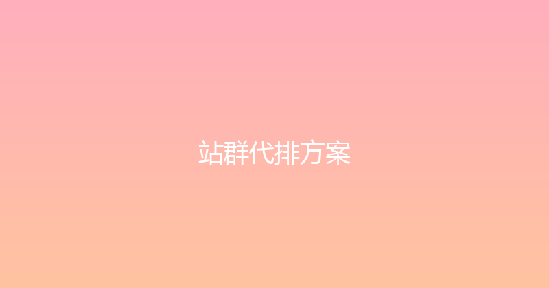 站群代排方案 封面图