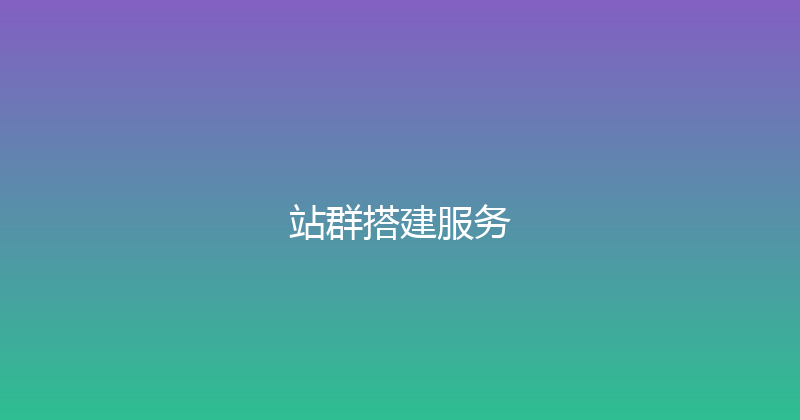 站群搭建服务 封面图