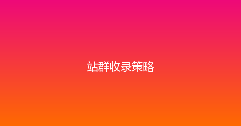 站群收录策略 封面图