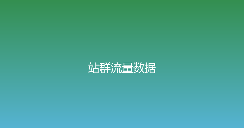 站群流量数据 封面图